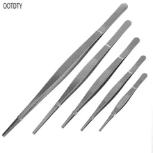 OOTDTY зубчатый Пинцет для барбекю из нержавеющей стали длинные Щипцы для еды прямой Домашний медицинский пинцет садовый кухонный инструмент для барбекю 5 размеров