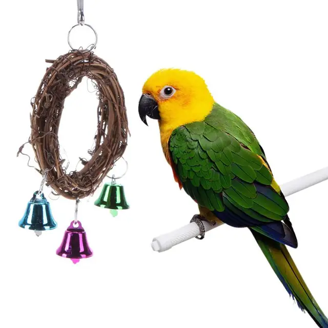 Rattan Bird Parrot Swing Bird Cage Toys Cockatiel Budgie Birds Parrots