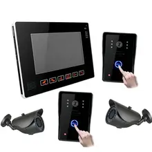 9″ TFT LCD Wired Video Audio Intercom Doorbell Video Door Phone Bell Access Control With 2 CCTV Camera for Home Security System