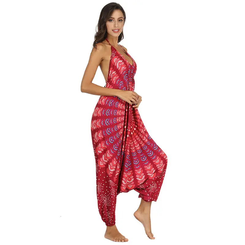 Fashion Long Bodysuit Bohemian Jumpsuits Women Hippie Harem Romper Spaghetti Strap Backless Overalls Playsuit Loose Bodysuits Fashion Long Bodysuit Bohemian Jumpsuits Women Hippie Harem Romper Spaghetti Strap Backless Overalls Playsuit Loose Bodysuits
