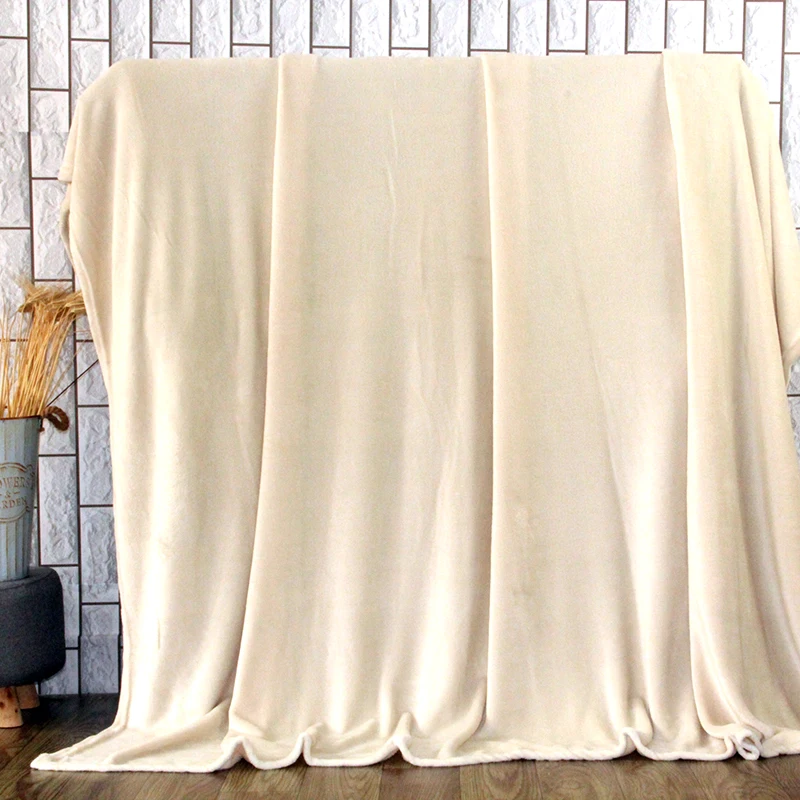 

home textile Pure color soft sofa big size white fleece blanket adult for beds bedspread