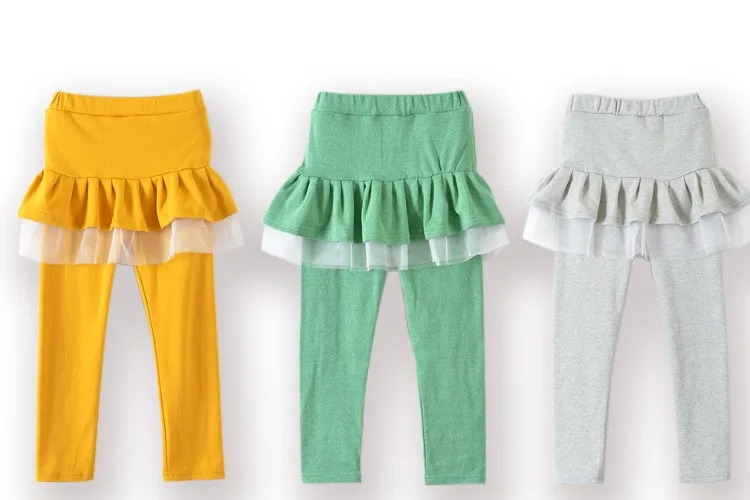 Новое поступление Розничная продажа, весенние леггинсы для девочек Юбка для девочек-Штаны многослойная юбка-пачка штаны для маленьких