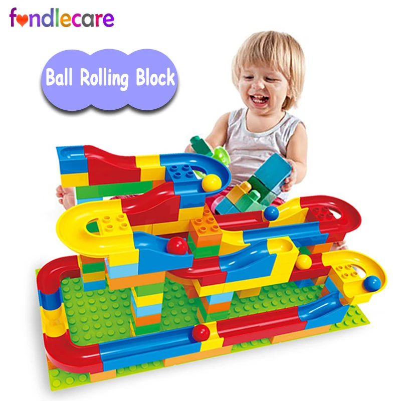 

Fondlecare 123pcs Marble Race Run Maze Balls Rolling Building Blocks Kids DIY Construction Bricks toy for children