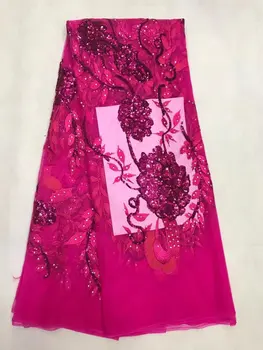 

African Guipure Tulle Lace Fabric Most Popular Embroidered Sequin Lace Fabric New Arrival French Lace Fabric Cheap Sequin Fabric