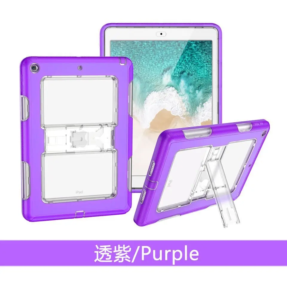 

3 in 1 Soft TPU + PC Kids Safe Shockproof Funda Cover For Apple New iPad 9.7 2018 2017 Generation Tablet Children Kickstand Case
