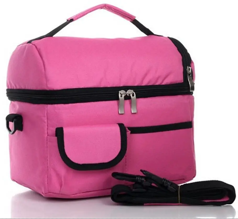 Buy 2 Layers Insulated Cooler Bag Thermal Lunch Box Picnic Food Storage Tote