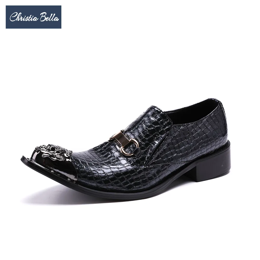 

Retro Style Men Slip on Derby Shoes Pointed Toe Big Size Men Business Shoes Individual Handwork Metal Toe Men Dress Shoes