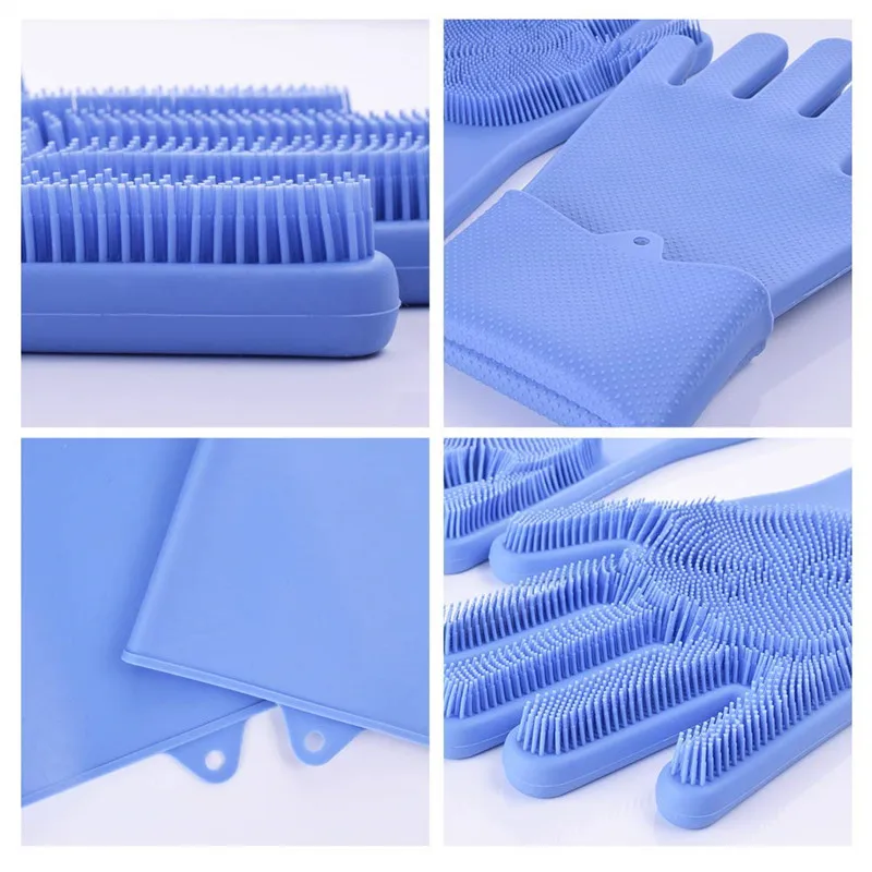 1 шт. пищевые силиконовые перчатки для чистки посуды, перчатки для чистки с чистящей щеткой, кухонные инструменты для уборки