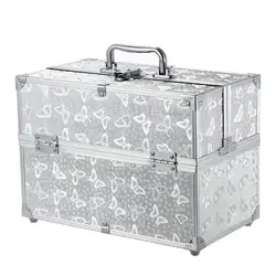 Складной косметический Органайзер коробка портативный макияж Чехол запираемый стенд коробка для хранения ювелирных изделий и макияж