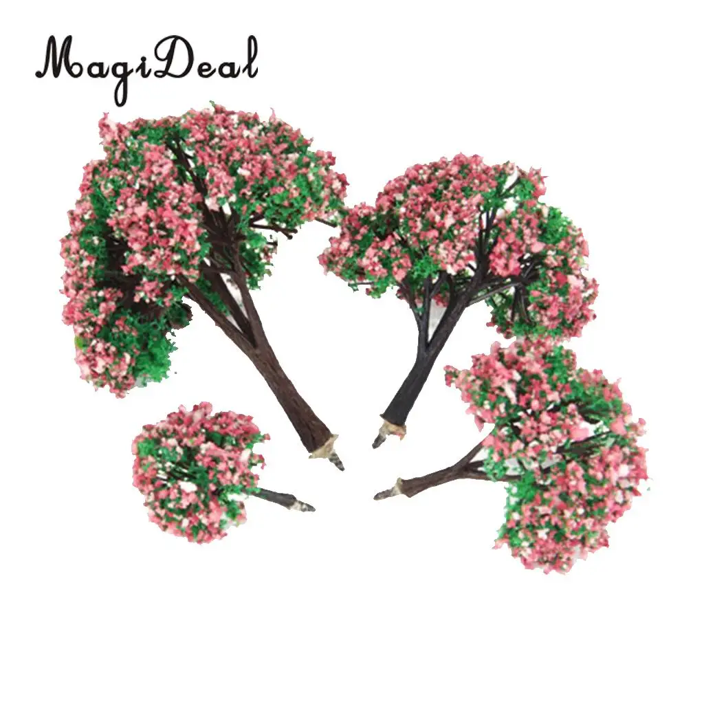 4Pcs Railroad Railway Street Road Park Garden Scenery Scene Landscape Sand Table Layout Model Trees 1.6- 3.94 Inch