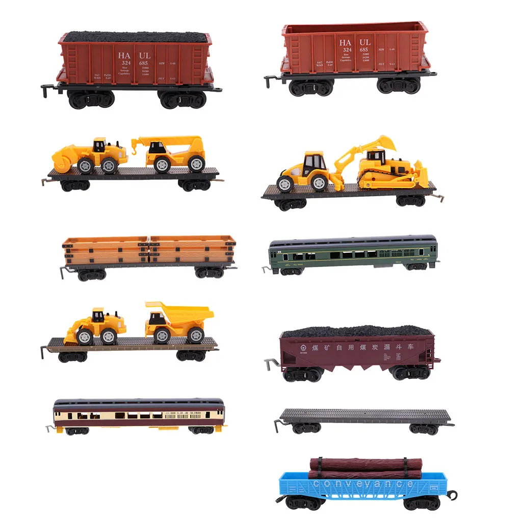 1:87 Scale Simulation Train Model Children Toy Electric Track Train Freight Car Railroad Car Train Carriages Compartment 1 87 train model toy simulation horse transport livestock automobile train model freight carriage series