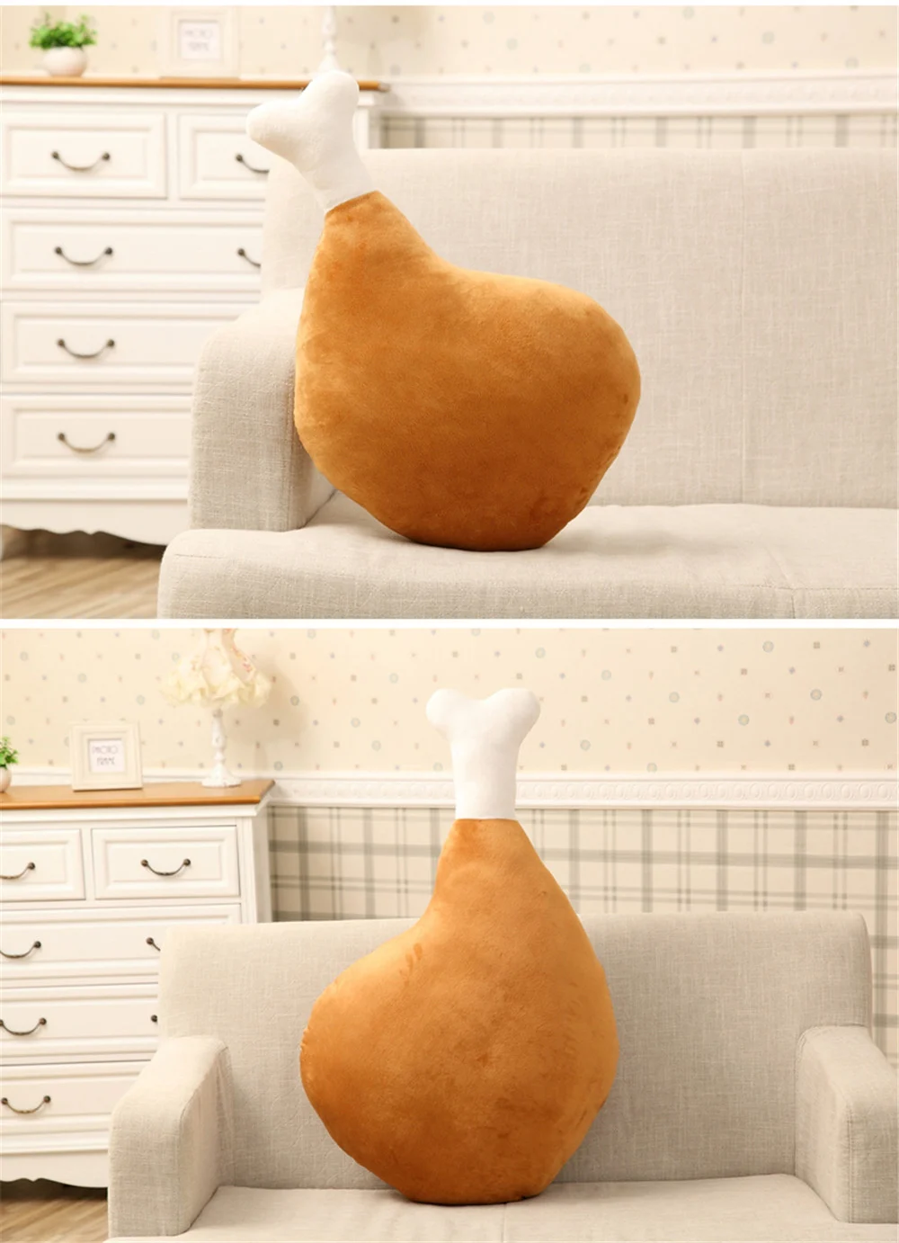 Fancytrader 110cm Giant Cute Soft Cartoon Drumstick Plush Pillow 43 Stuffed Anime Chicken Leg Cushion Toy Present9