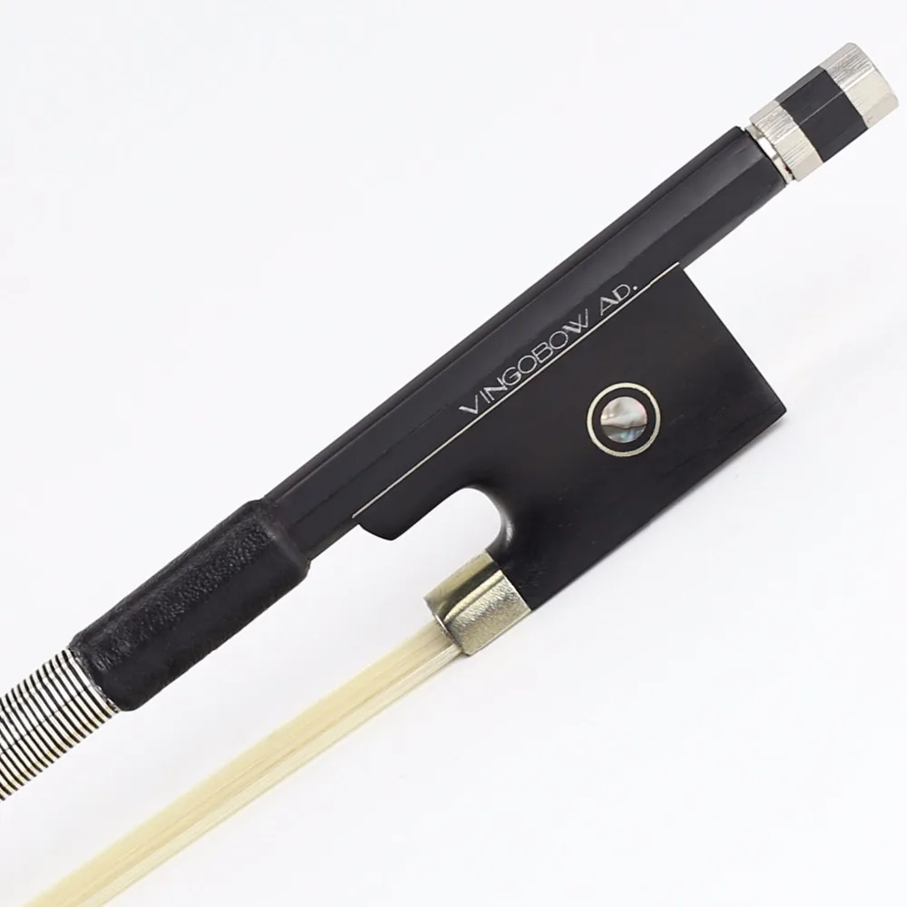 VingoBow 1/8 Размер Черный углеродного волокна скрипки Лук Pernambuco производительность для высокого уровня плеер Ebony Лягушка теплый тон 100 в модель
