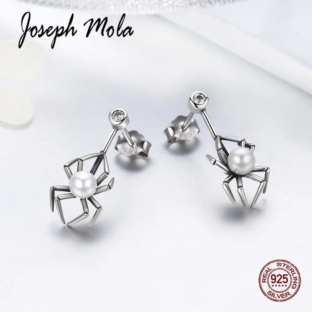 

Joseph Mola 925 Sterling Silver Hyperbole Spider CZ Stone Punk Drop Earrings for Women Party Dating Gift Fine Jewelry