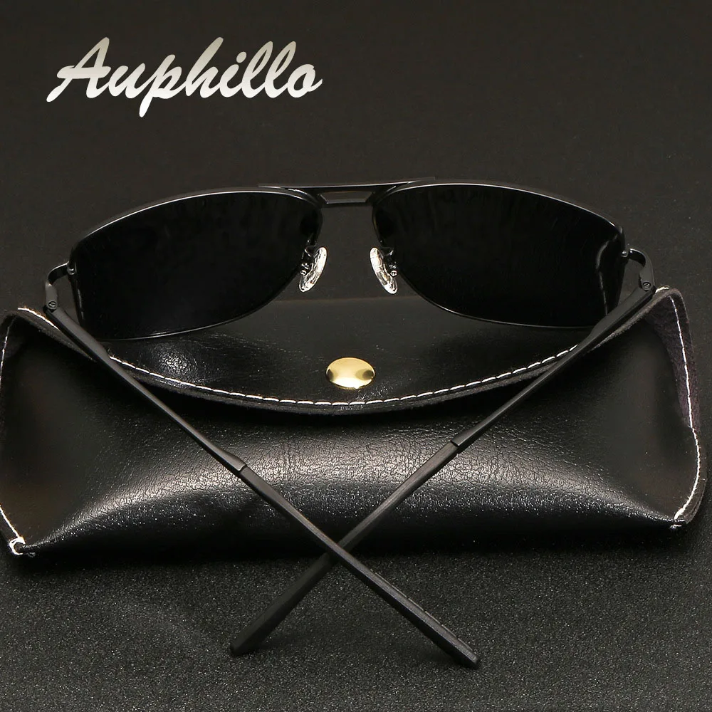 AUPHILLO Photochromic Sunglasses Men Brand Designer Classic Retro Square Sunglasses Men Polarized Driver's Driving Glasses UV400