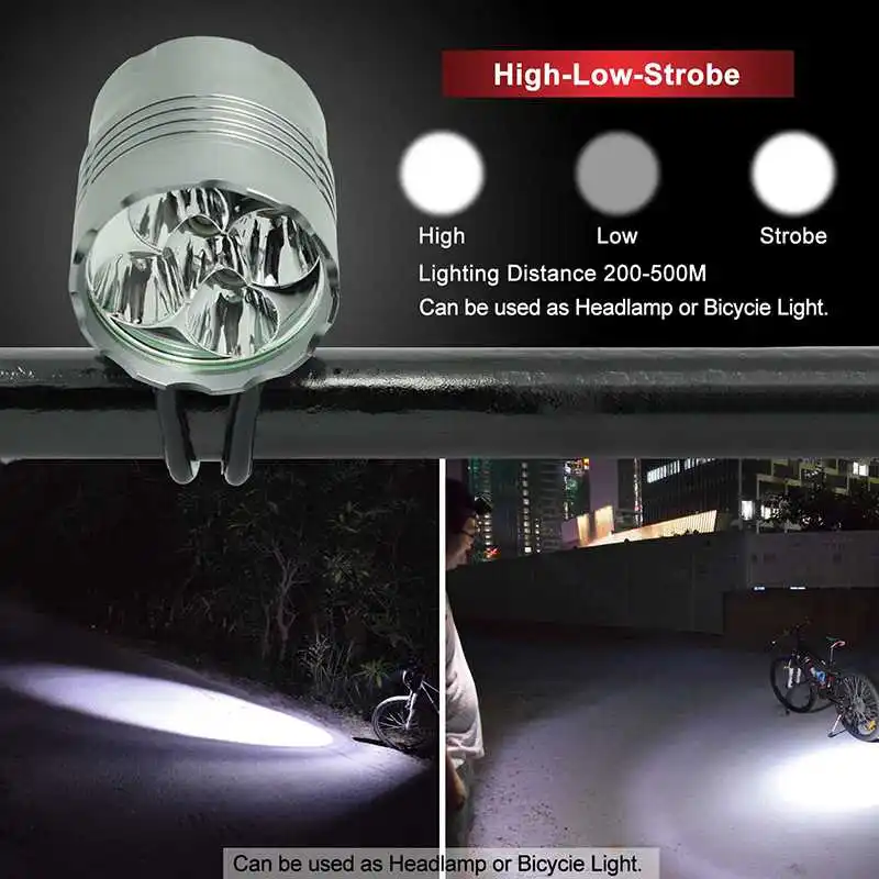 Discount WasaFire 6000lm 5* XM-L T6 LED Bicycle Front Light 3 Modes Rechargeable Flashlight 8.4V Charger bike light headlights Front Lamp 5