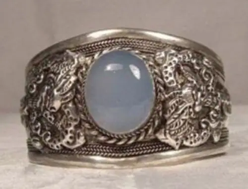 

Lovely! Tibet Silver inlay turquoise & Moonstones Adjust Cuff Bracelet 28%