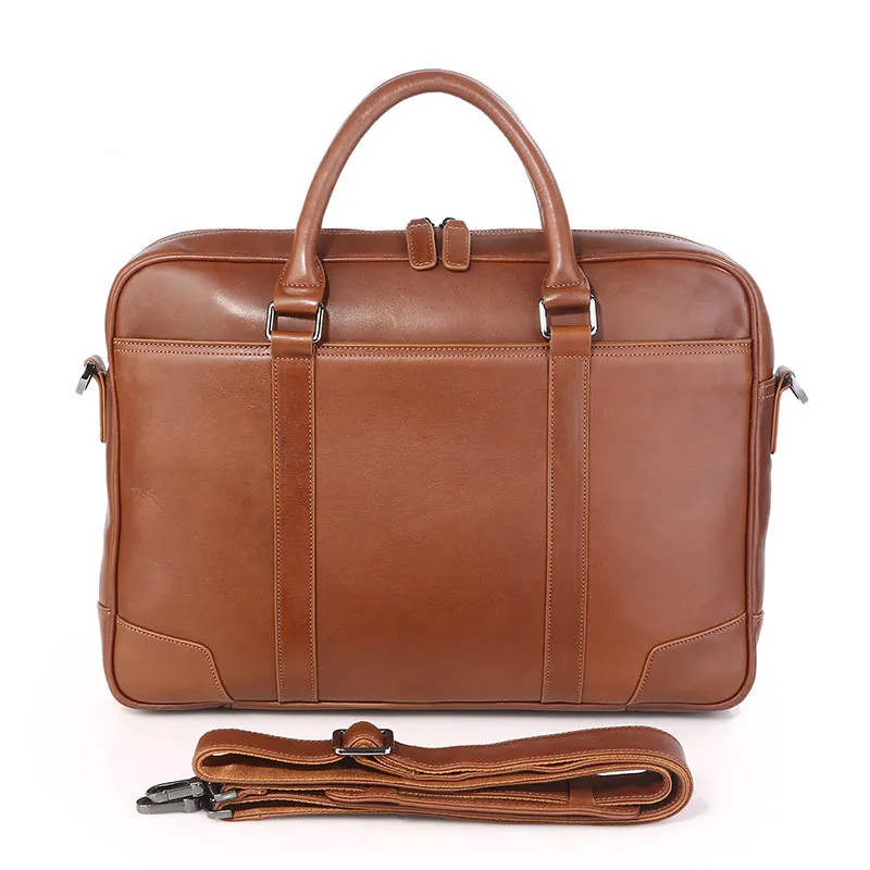 High Quality Men's Leather Briefcases Men Large Capacity Document