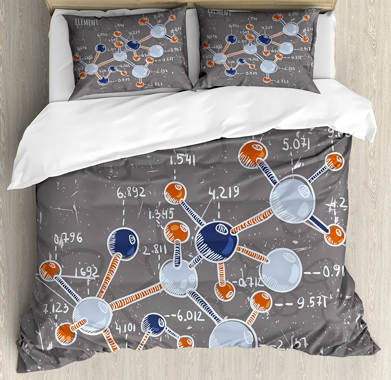Grunge Duvet Cover Set Chemistry Laboratory with Display Formula