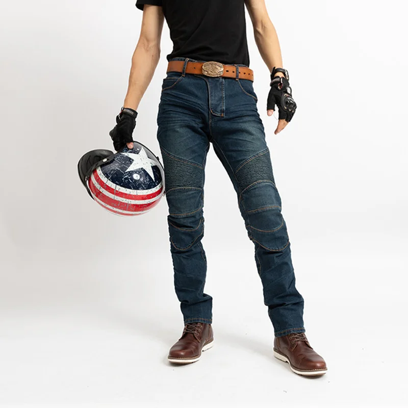Calças de Brim ao ar Livre da Motocicleta Calças de Corrida Jeans com Joelheiras Nova Motocicleta Jeans Equitação 2019 21 Cheap Calças