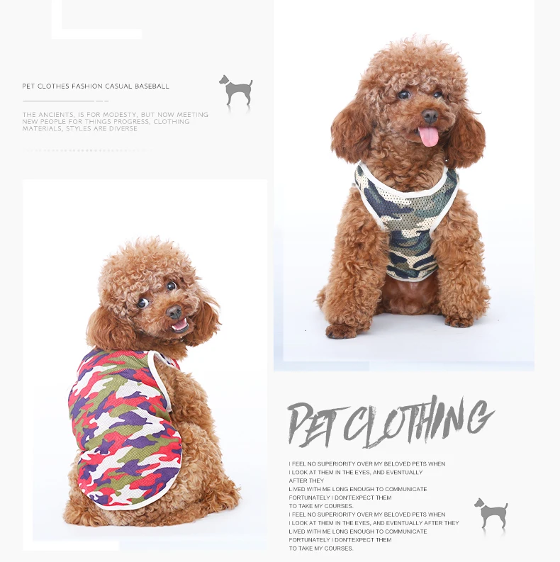 Hoopet Camouflage Pet Dog Summer Clothes Breathable Mesh Vest Sleeveless Small Dog Vest Summer for Teddy Poodle Pomeranian (6)