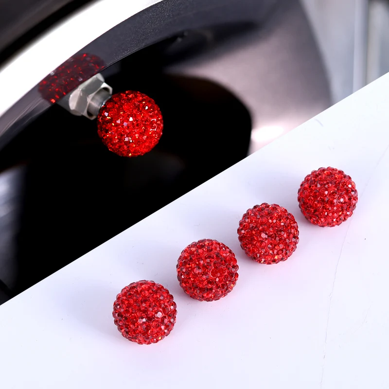 4 шт./лот Bling Rhinestone Универсальный Автомобильный шинный воздушный клапан колпачки