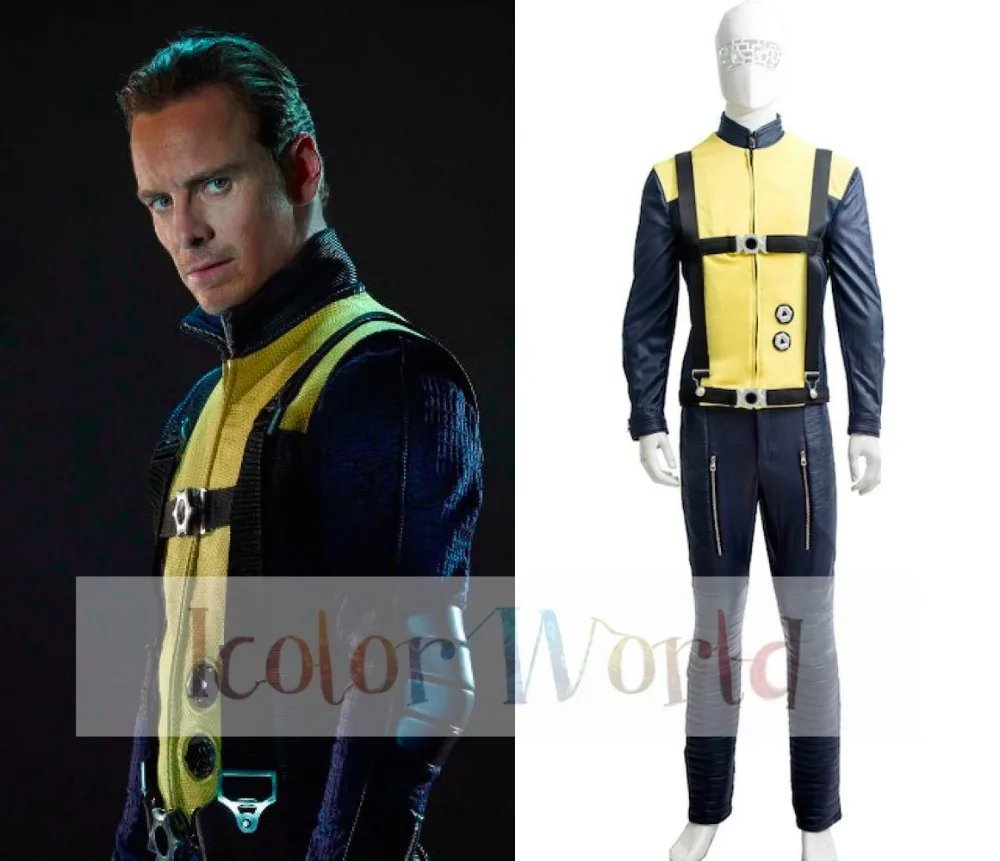 Hot Movie X Men First Class Erik Lensherr Magneto Cosplay Costume