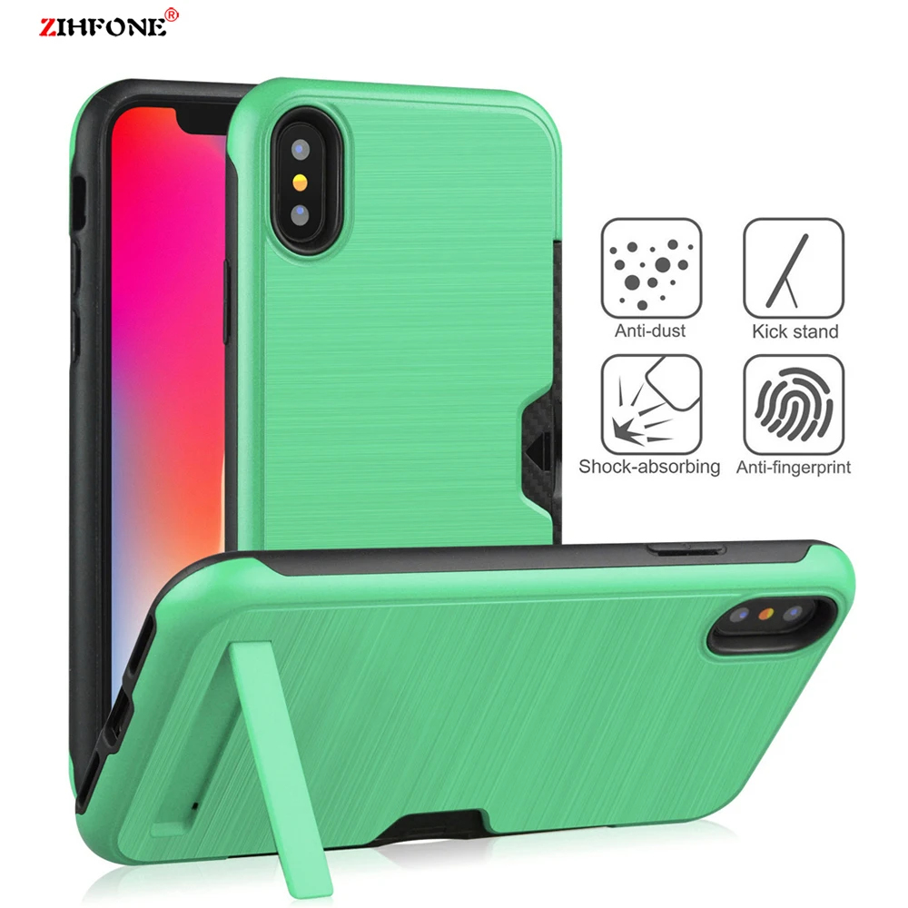 

Fuandas For Coque iphone 6 6s 7 8 Plus Cases Cover Holder TPU Case For iphone X XS XR XS Max Phone Cover Stents with Card Cases