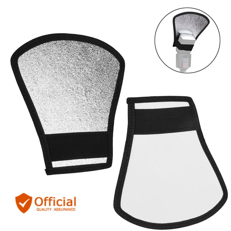 

Two-Sides Flash Diffuser Softbox Silver/White Camera Reflector for Nikon Canon Sony Pentax Olympus Yongnuo Godox Flash Speedlite