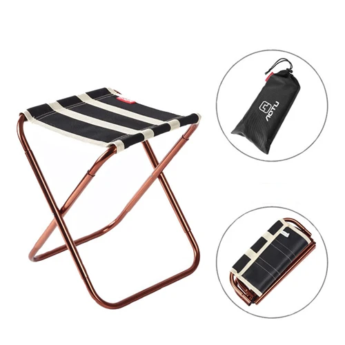 VILEAD 2 цвета портативный Кемпинг стул Сверхлегкий складной алюминиевый стул Открытый Пикник пляж поход Рыбалка складной 22*23*28 см - Цвет: Black stool