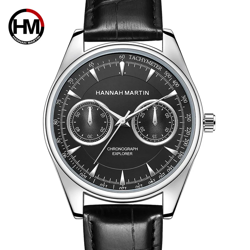 

HM Watch Men Luxury Sport Quartz wristwatch Pilot dial clock Mens Watches Leather Business Waterproof luxury watch men