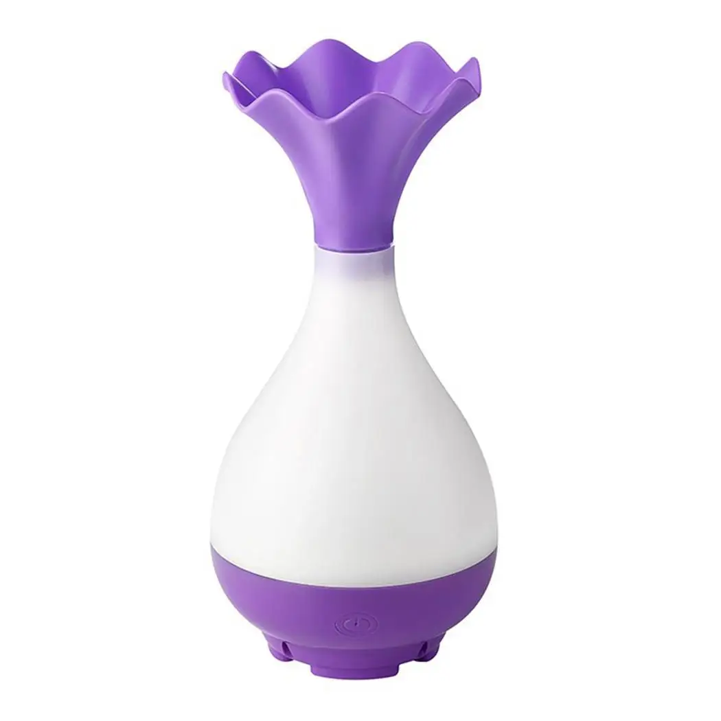 

95ml Ultrasonic Air Humidifier Aroma Essential Oil Diffuser Humidifier Mist Fogger Maker Home Vase Shape WIth LED Light