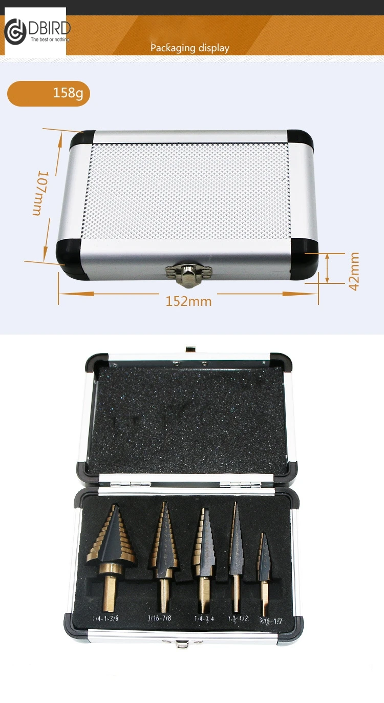 

5pcs Step Drill Bit Set Hss Cobalt Multiple Hole 50 Sizes SAE Step Drills 1/4-1-3/8 3/16-7/8 1/4-3/4 1/8-1/2 3/16-1/2 Drill Bits