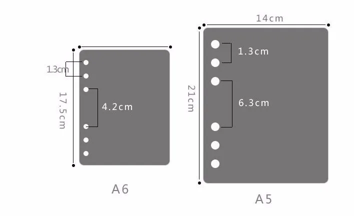 A6 матовая Люгер разделены Простыни держатель для ноутбука внутренняя страница сепаратор Страница 6 отверстий