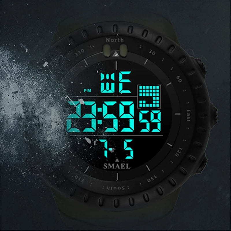 SMAEL Брендовые мужские спортивные стильные светодиодный цифровые часы Мужские Аналоговые наручные часы военные часы мужские s водонепроницаемые часы g Relogio Masculino