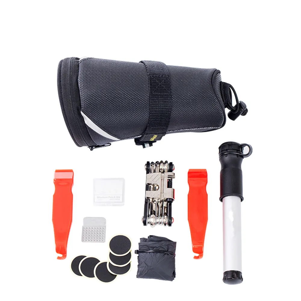 Mini Bicycle Pump with Multi Function Bike Repair Tools Kit Including High capacity Bicycle Tail