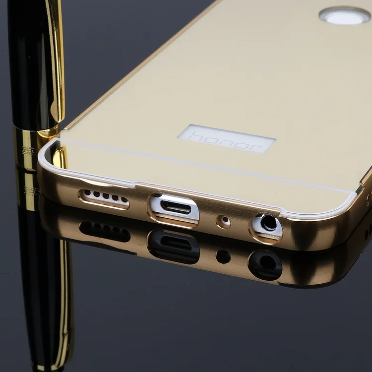 Роскошный зеркальный чехол для Huawei Honor 8 9 10 Lite V8 V10 P Smart Plus Y7 Y9 Prime Y6 Pro 2019 Алюминиевый