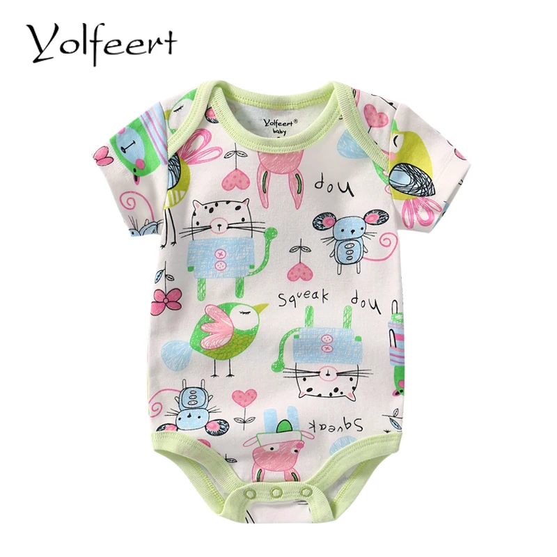 YOLFEERT 1pc Short Sleeve 3 18M Baby Bodysuit Newborn Baby Boy Summer