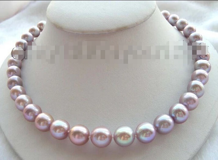 

>>>>17" Natural 12mm Round Lavender Pearl Necklace