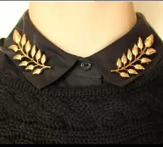 Golden Wheat Leaves Brooch Shirt Suit Get Needle Button Led Pendant Collar Clip Women Wedding hijab pins Jewelry b2.5D25300 | Украшения и