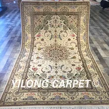 Yilong 5'x8' ручной работы Классический персидский ковер античный Восточный Шелковый шерстяной ковер(WY2026S5x8