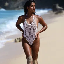 Сексуальный сетчатый Монокини, купальник, женские стринги, сетчатый купальник, цельный, с высокой посадкой, прозрачный, полый, купальник, боди