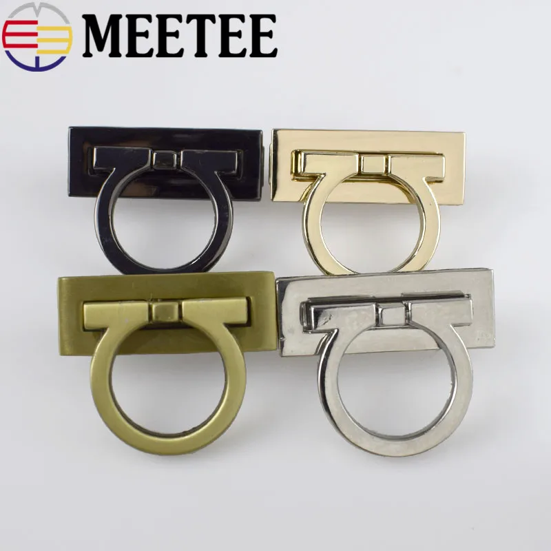 Металлическая застежка Meetee 2 шт. Поворотный замок для сумок застежки сделай сам