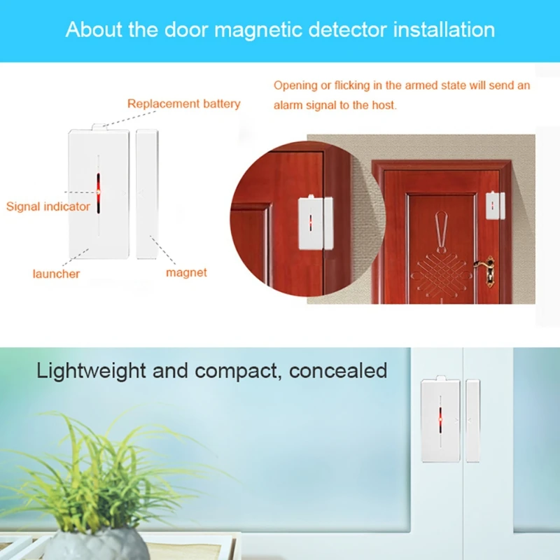 

Wireless For Magnet Window Anti-thief Detector Door Entry Burglar Alert Alarm Home Security Kit