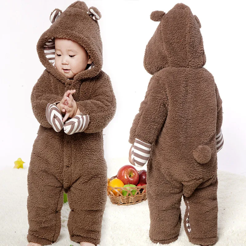 Cute Baby sheep style Rompers Warm Hooded Children snowsuit Lovely baby
