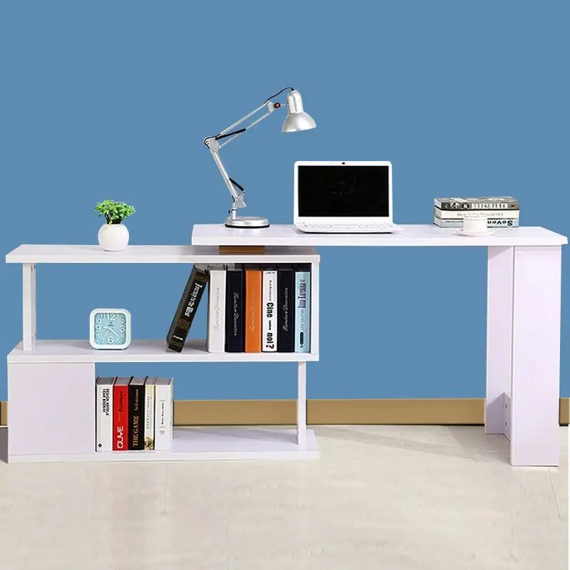 Computer Desks Commercial Office home Furniture panel laptop desk Rotatable computer desk with bookcase office table whole sale