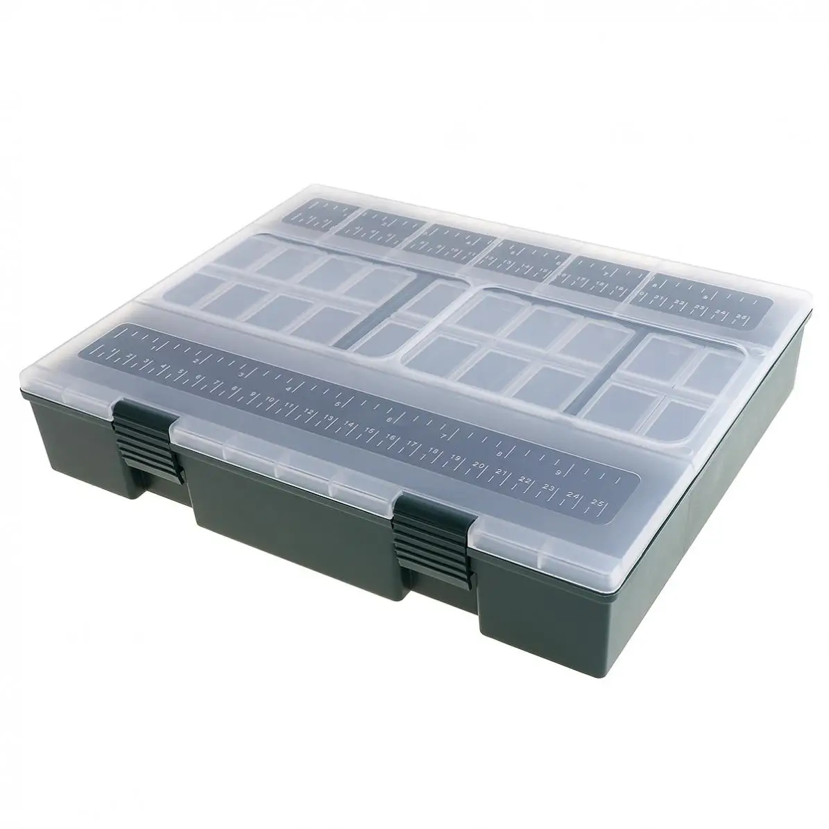 Tanie Pojemnik wędkarski o dużej pojemności z linijką wbudowany 6 oddzielnych małe pudełka idealny do wędkarstwa karpiowego