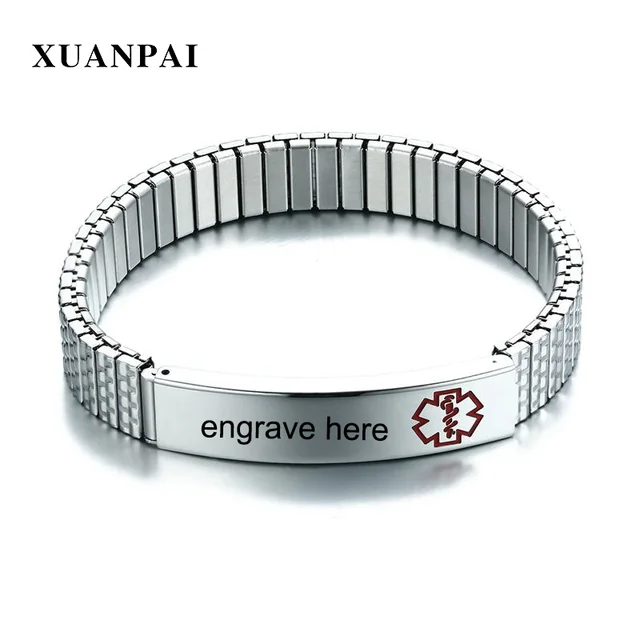 Xuanpai Can Open Free Personalize Engraving Medical Alert Id Xuanpai Can Open Free Personalize Engraving Medical Alert Id Bracelet For Women Men Stainless Steel Uni