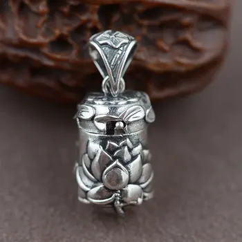 

FNJ 925 Silver Lotus Pendant for Jewelry Making Flower New Fashion Gawu Box Bottle 100% S925 Silver Sterling Pendants Women Men