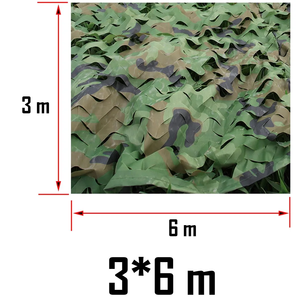 3X3m To 3X6m Outdoor Camping Camouflage Nets Camo Military Net Car Cover Army Hiking Sun Shelter Tent Hunting Blind - Цвет: 3X6m